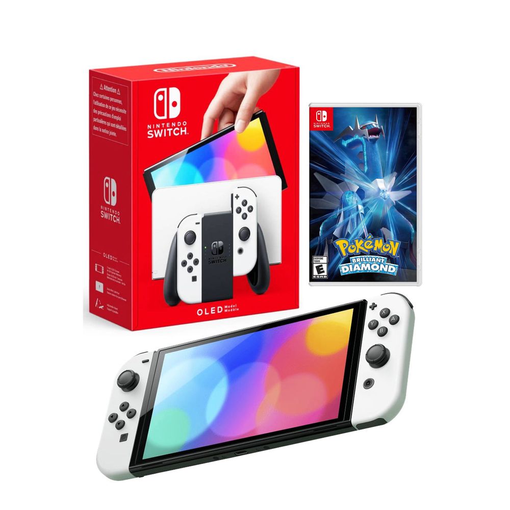 Consola Nintendo Switch Oled Blanca + Pokemon Diamond