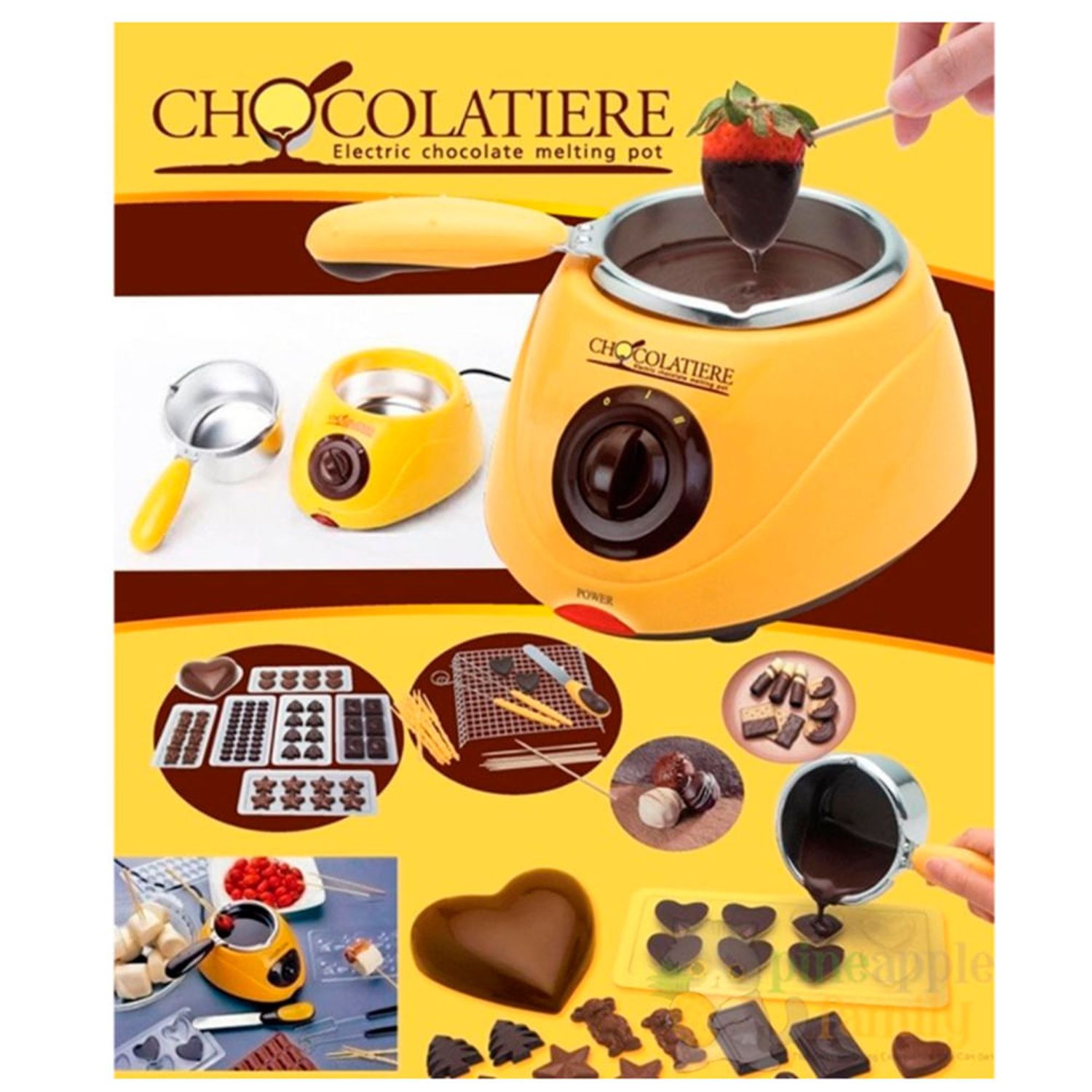 Chocolatera Electrica olla cocina c accesorios postre chocolate