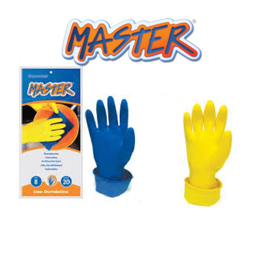 Guante de Uso Doméstico Master Calibre 20 Color Amarillo Talla M (Pack x3 Pares)