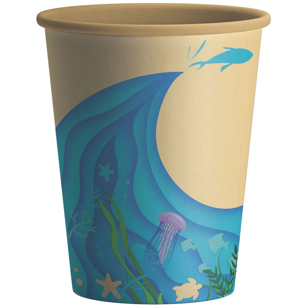 Vaso PAMOLSA 16Oz D1 Biofarm Natural Cartón Bagazo (Modelos Aleatorios) 240x89.5x89.5mm