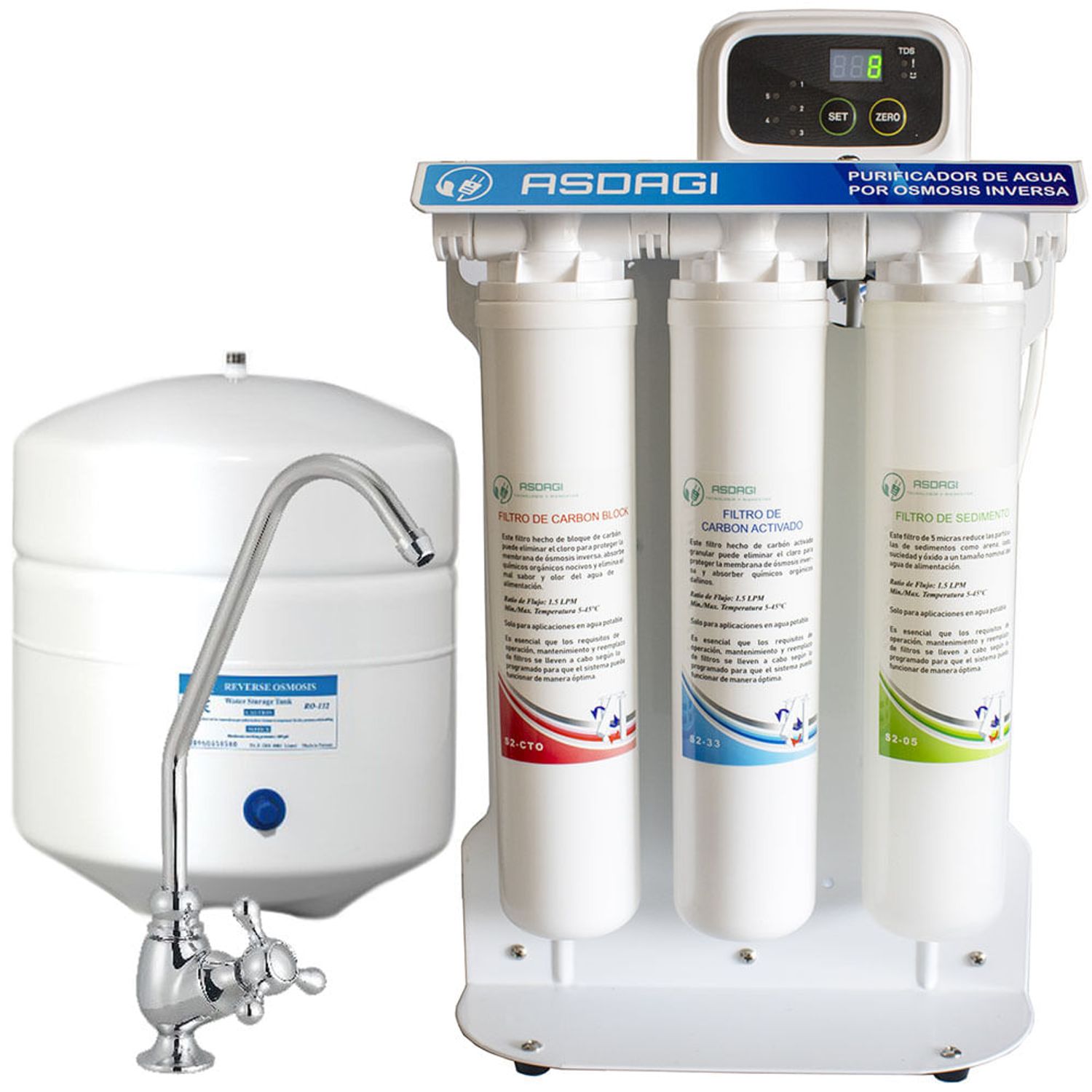 Filtro Osmosis 5 etapas + depósito presión