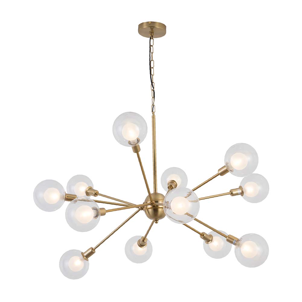 Lámpara Colgante Moderna Luminika Protone G9 x 12 en Oro de Metal/Vidrio