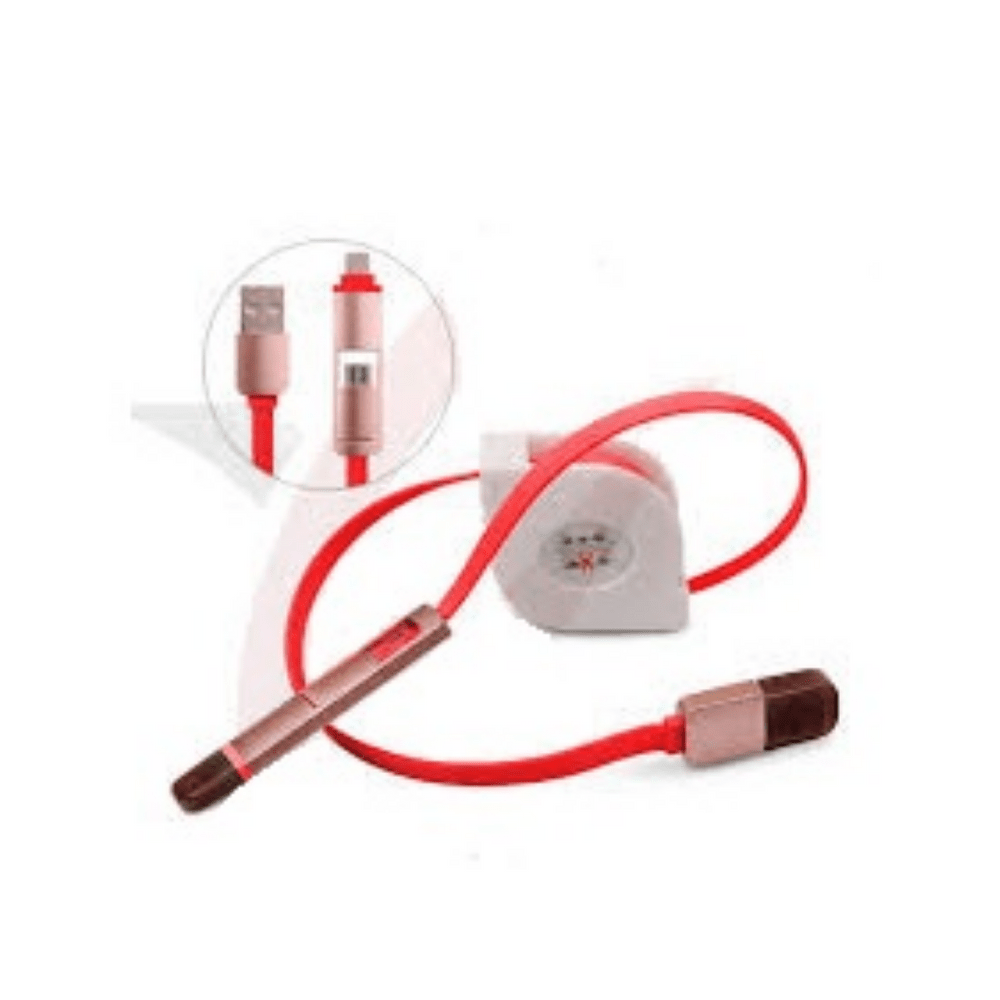 Cable Usb Retractil 2 en 1 Android (v8) y iPhone