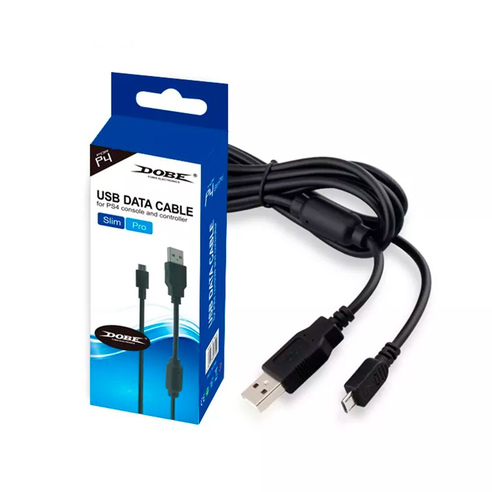 Cable de Carga Dobe para Mando Dualshock 4 Playstation 4 Negro