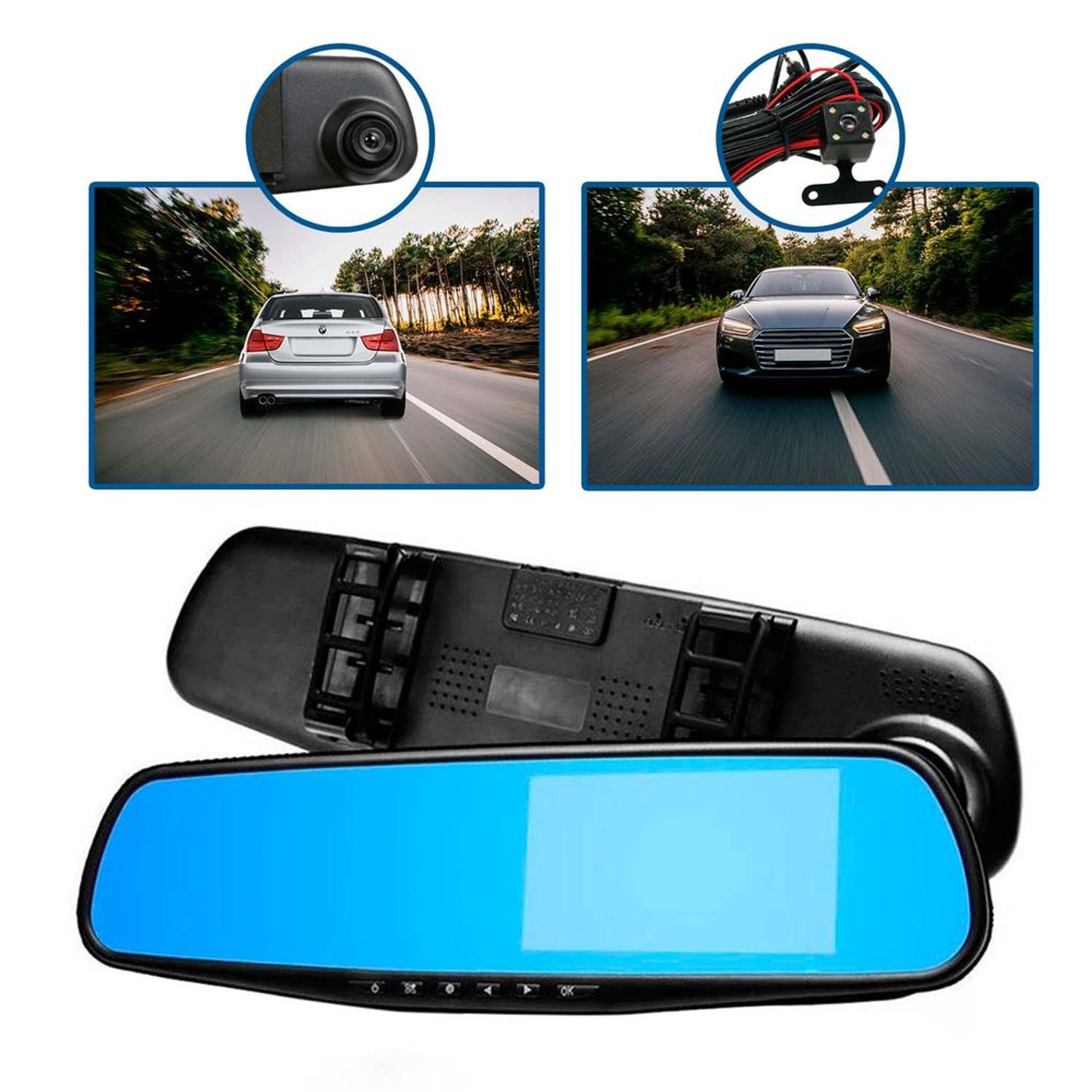 Cámara de visión trasera del coche CCD con monitor del espejo retrovisor  del coche de 4,3 pulgadas
