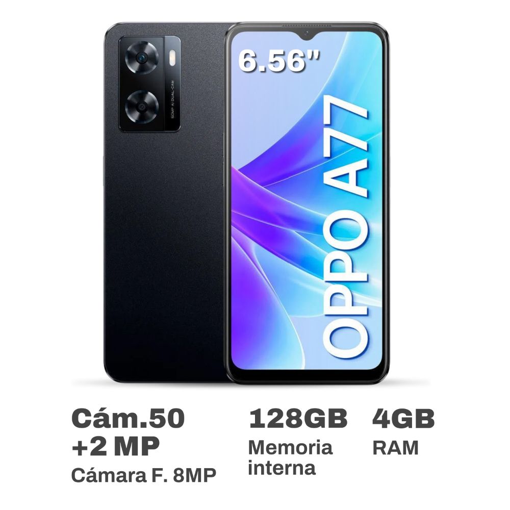 Celular Oppo A77 6.56"" 4GB RAM 128GB Negro