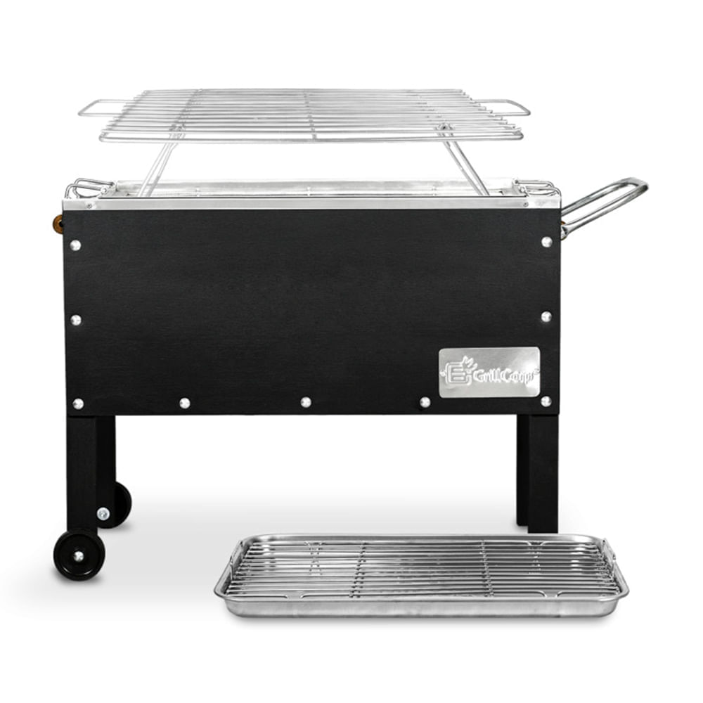 Caja china mediana Black Premium + parrilla inoxidable