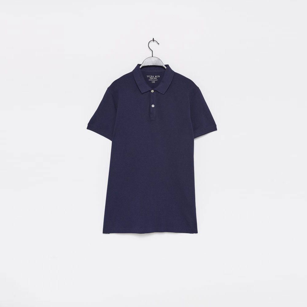 polo pique azul marino