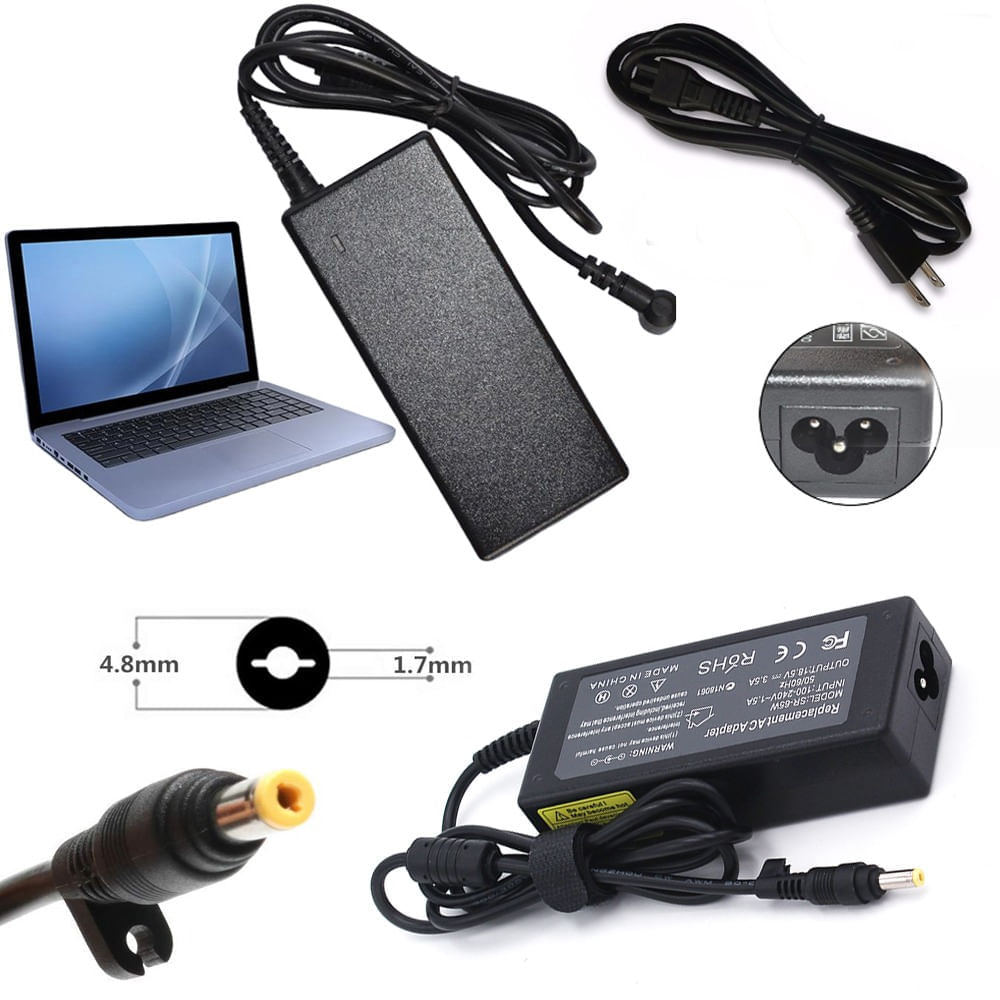 Cargador Genérico Laptop HP compaq 18.5V 3.5A 65w 4.8x1.7mm