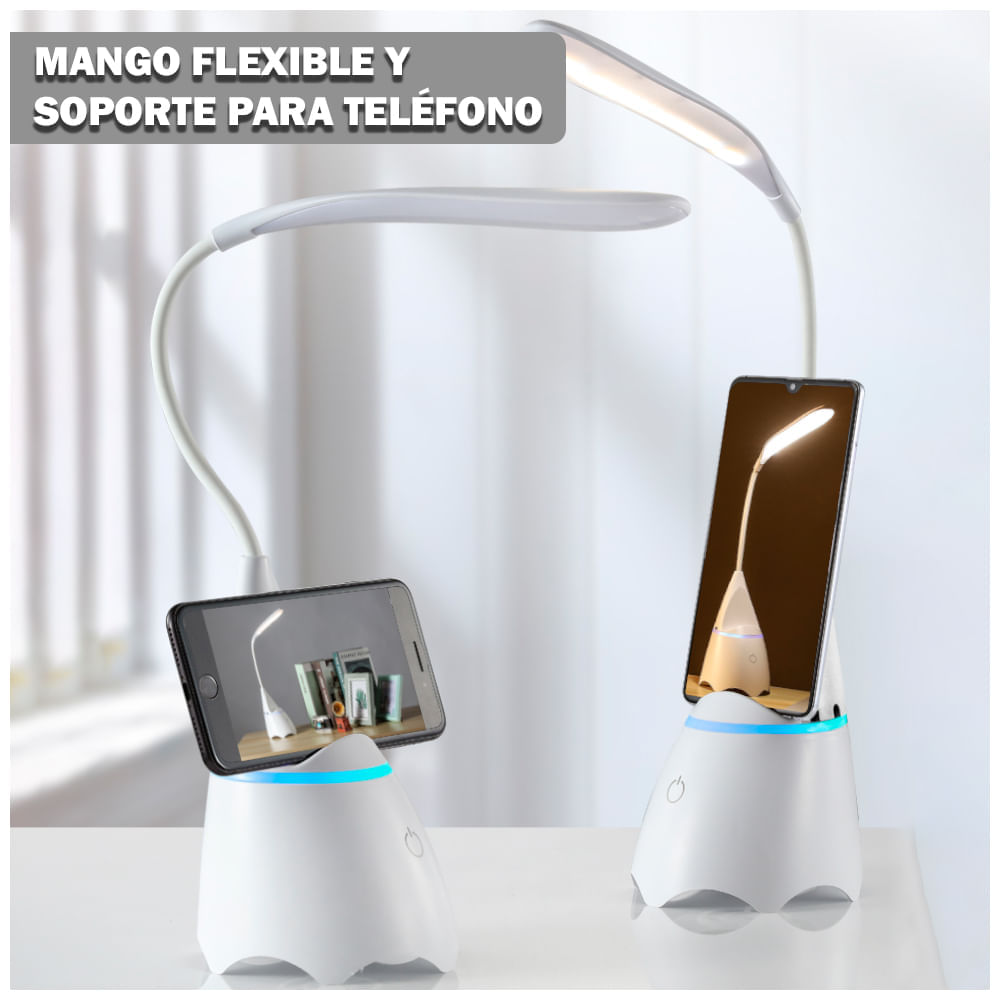 Aro Luz Led para Escritorio Soporte Celular Flexible - Modelo 2 en 1 -  Promart