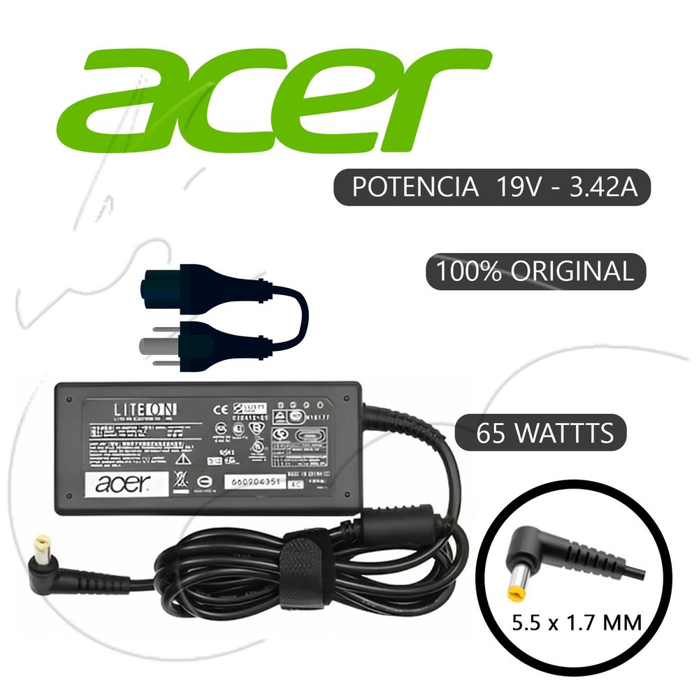 Cargador Acer  Punta gruesa  - 19v 3.42a 65w