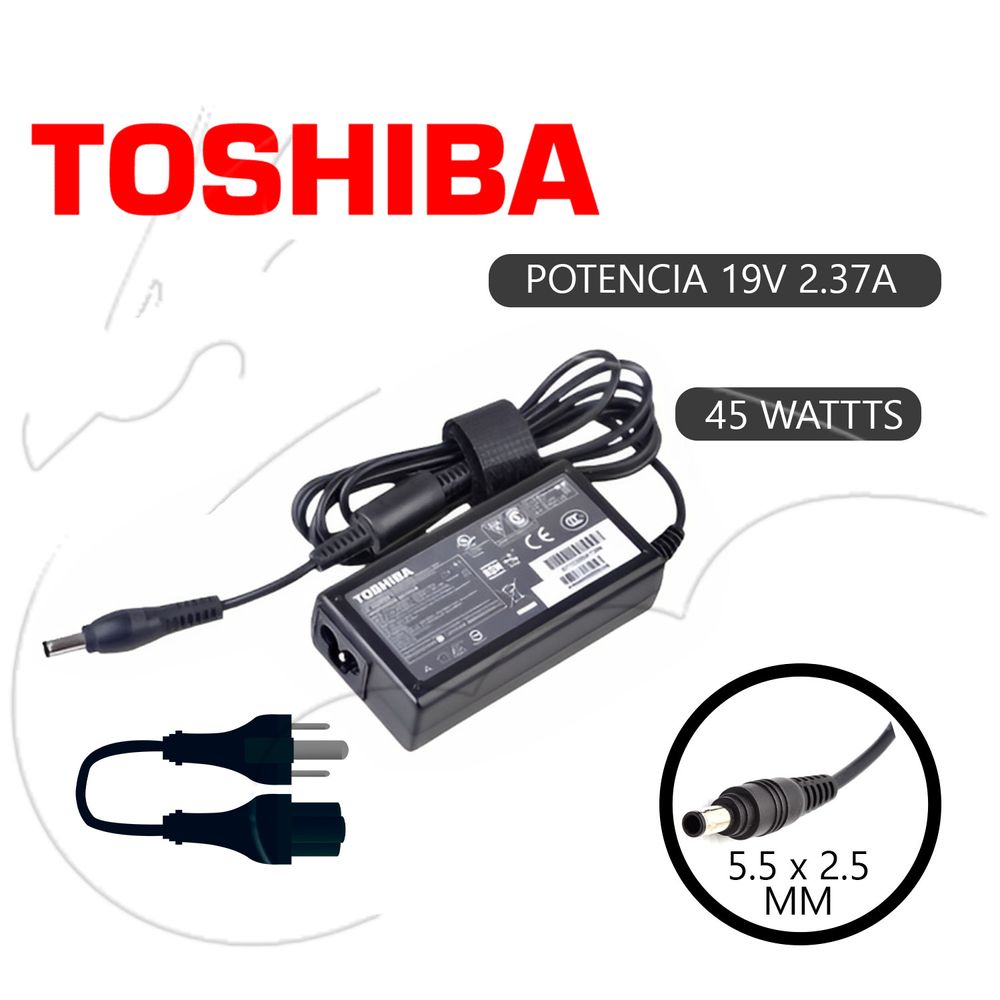 CARGADOR TOSHIBA SATELLITE 19V 2.37A 45W