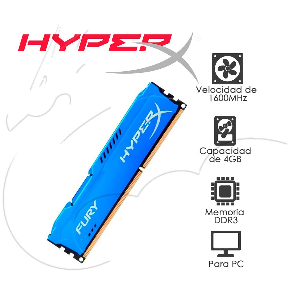 MEMORIA RAM DDR3 1600mhz 4GB FURY HYPERX   PC