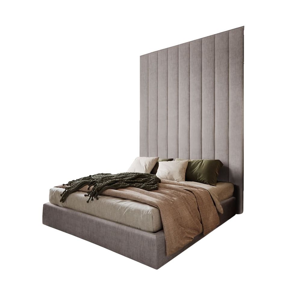 Cama Tapizada Libia Queen color Beige - Promart