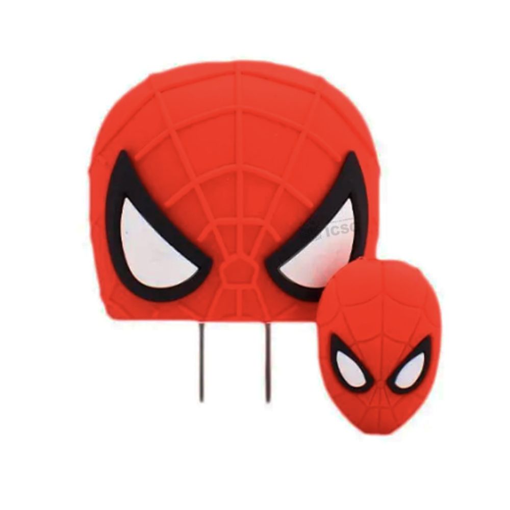 Funda Protector de Silicona para Cargador para iphone Spiderman