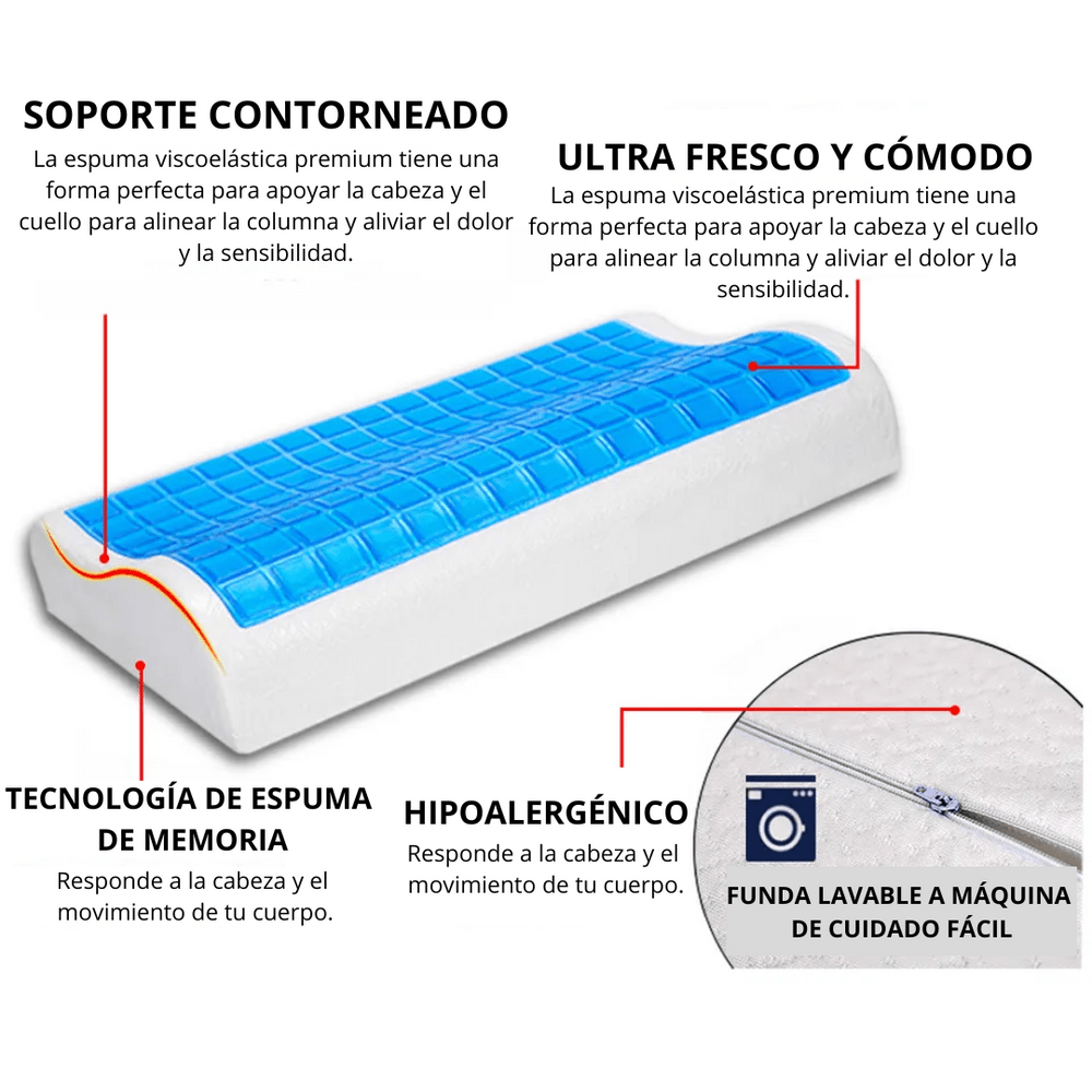 Almohada Ergonómica Infantil Viscoelástica con Funda para NIÑO I Oechsle -  Oechsle