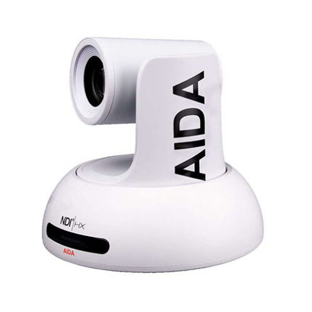 AIDA Imaging Full HD NDI|HX Cámara de transmisión PTZ con zoom óptico de 18x (Blanco)