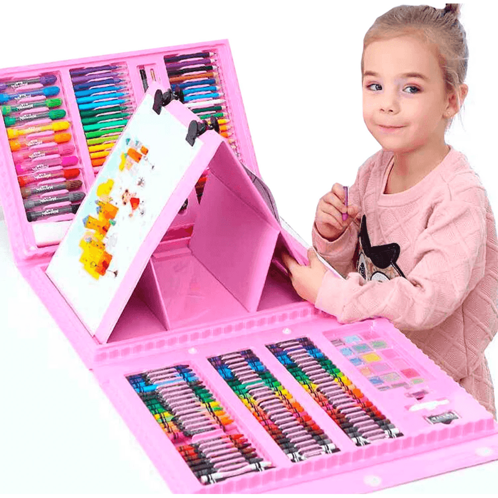 Super Mega Set de Arte 208 Piezas Kit de Dibujo Niños Celeste I Oechsle -  Oechsle