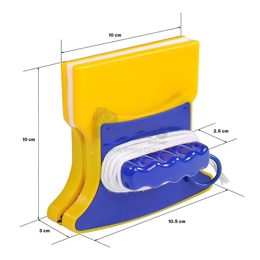 Limpiador Vidrio Ventana Interior y Exterior Magnético Amarillo Cuadrado -  Promart