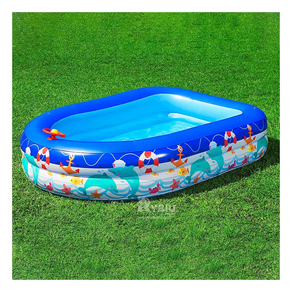 Piscina hinchable rectangular rosa