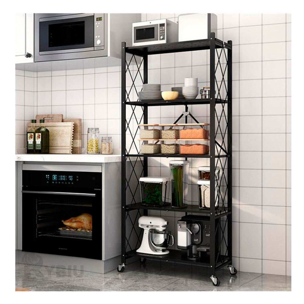 Estante organizador Gretail para cocina y comedor 4 niveles Negro