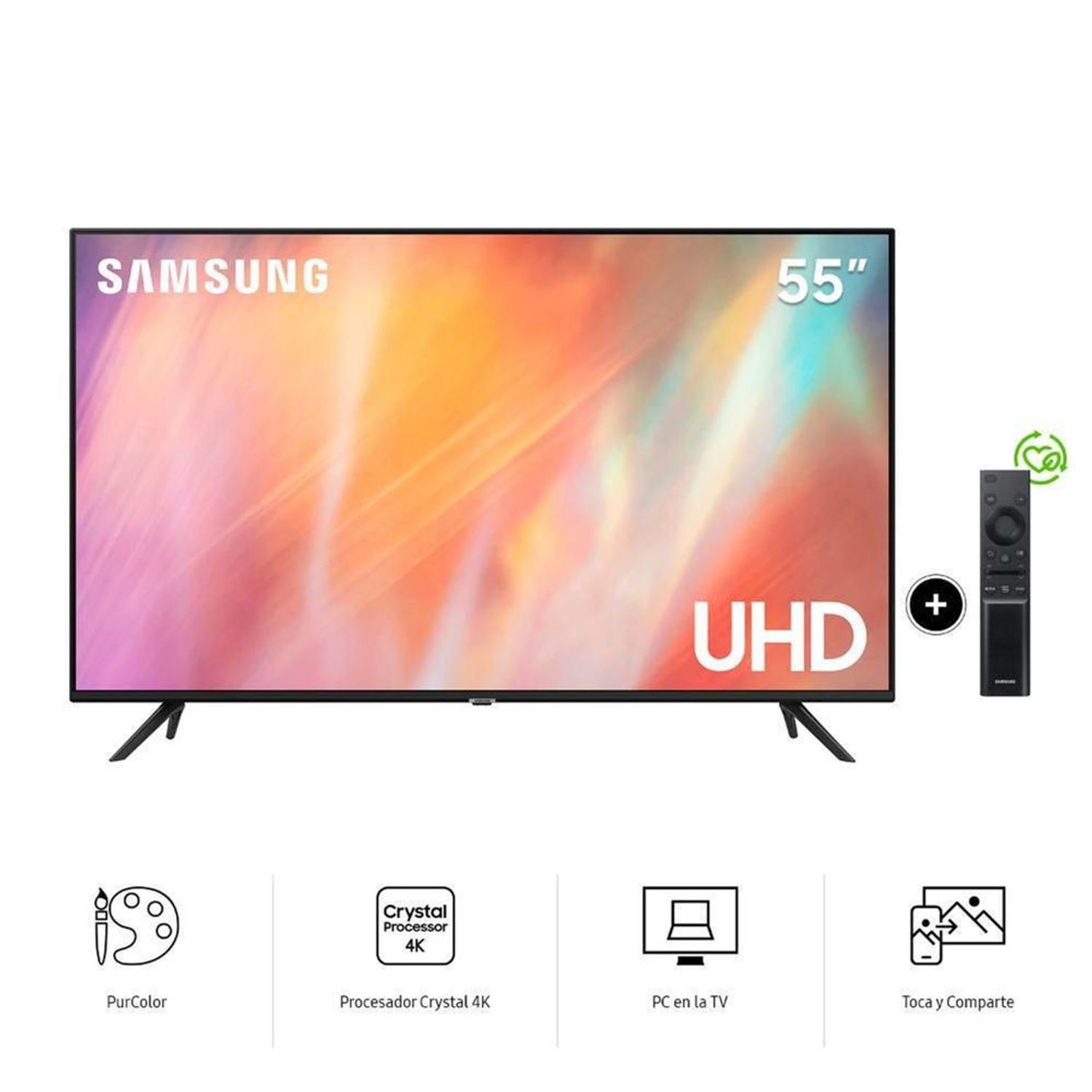 Televisor Smart Tv de 55 Pulgadas UHD 4K Samsung UN55AU7090GXPE