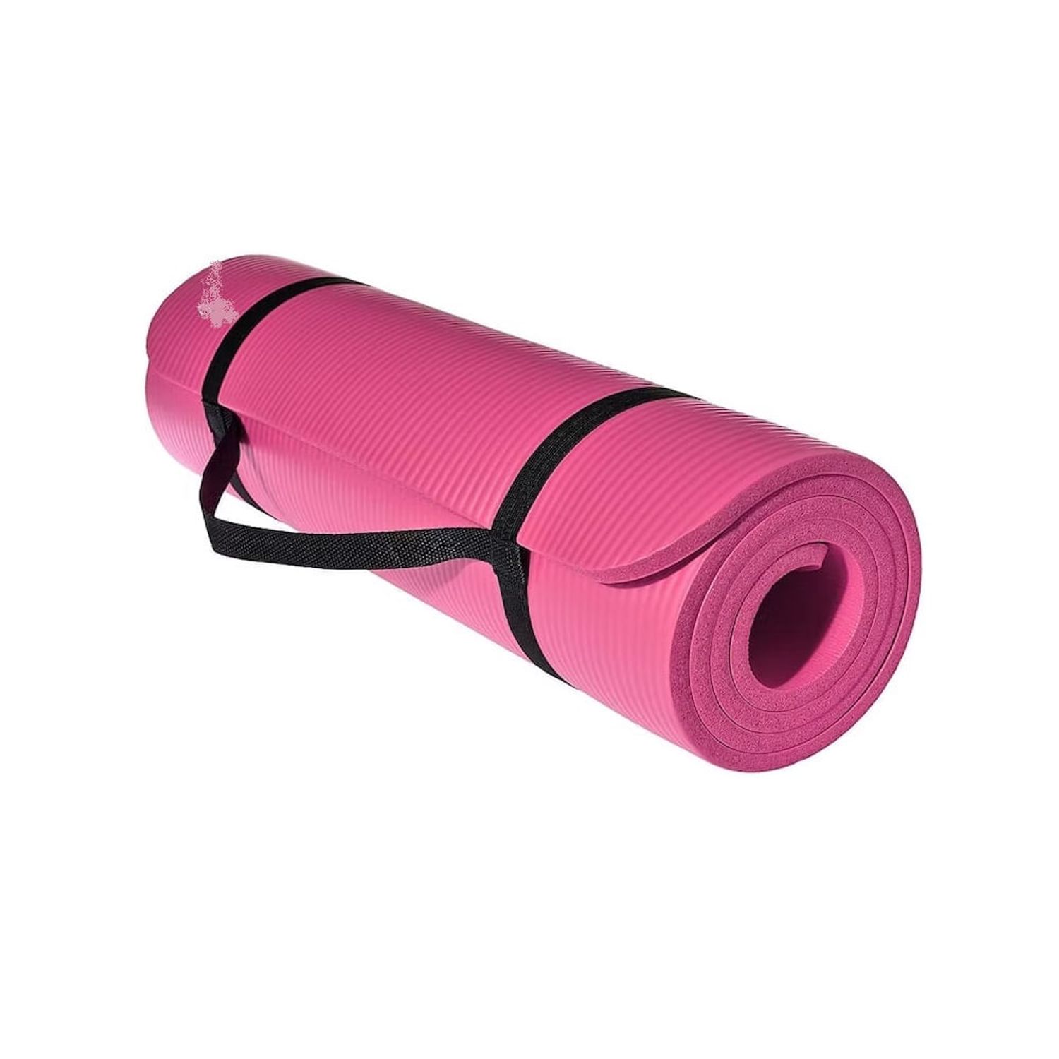 Mat de Yoga Pilates 10 mm con Elástico Portátil-Rosado
