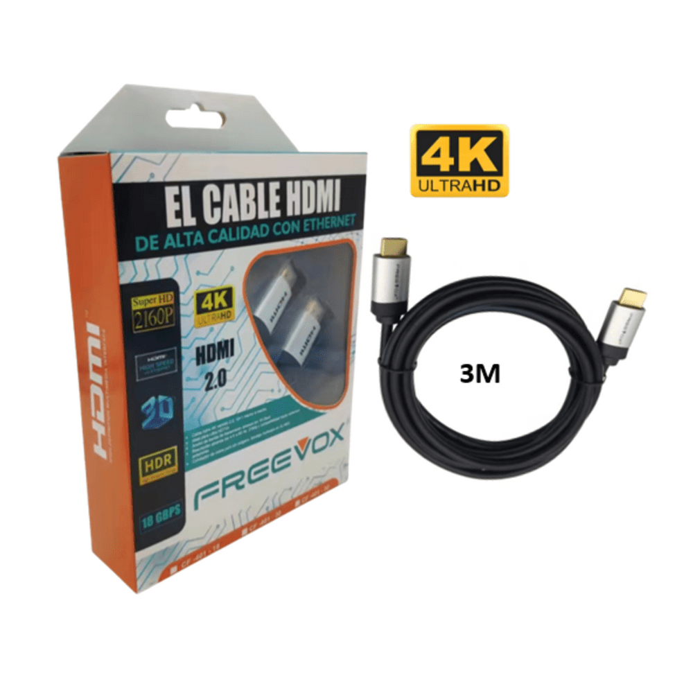 Cable HDMI HD Video 3m U49 Negro – USAMS PERÚ