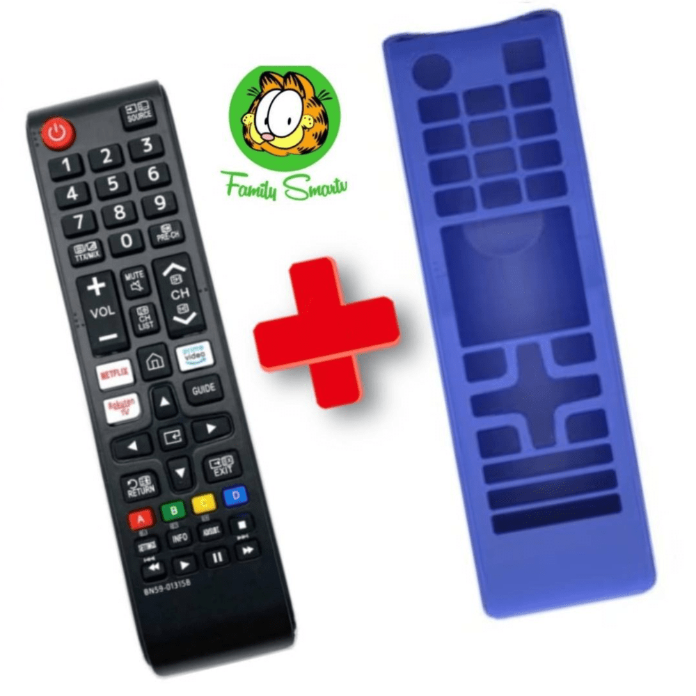 Control Remoto Para tv Samsung Smart Botón Netflix Amazon Funda Azul