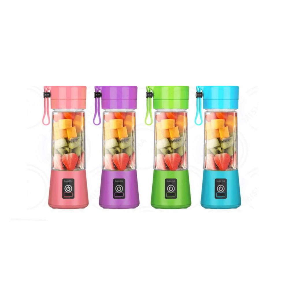 Mini Licuadora Portátil Recargable Usb Vaso De 380 Ml CELESTE