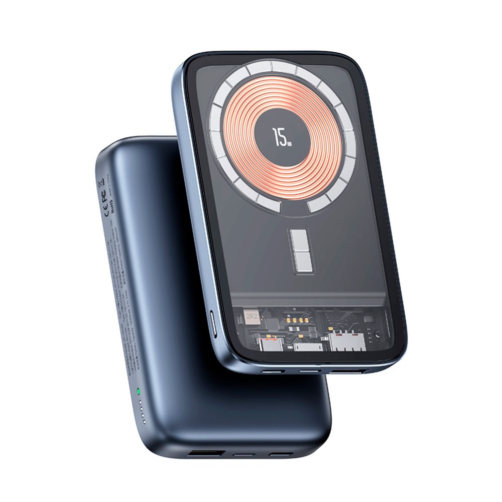 Bateria portatil Inalambrico Magsafe 15W 10,000 mAh QC3.0 + PD20W Acero
