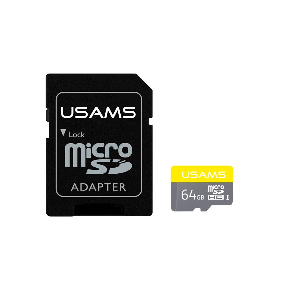 Tarjeta Micro SD Usams ZB119 High Speed de 64GB Gris + Adaptador
