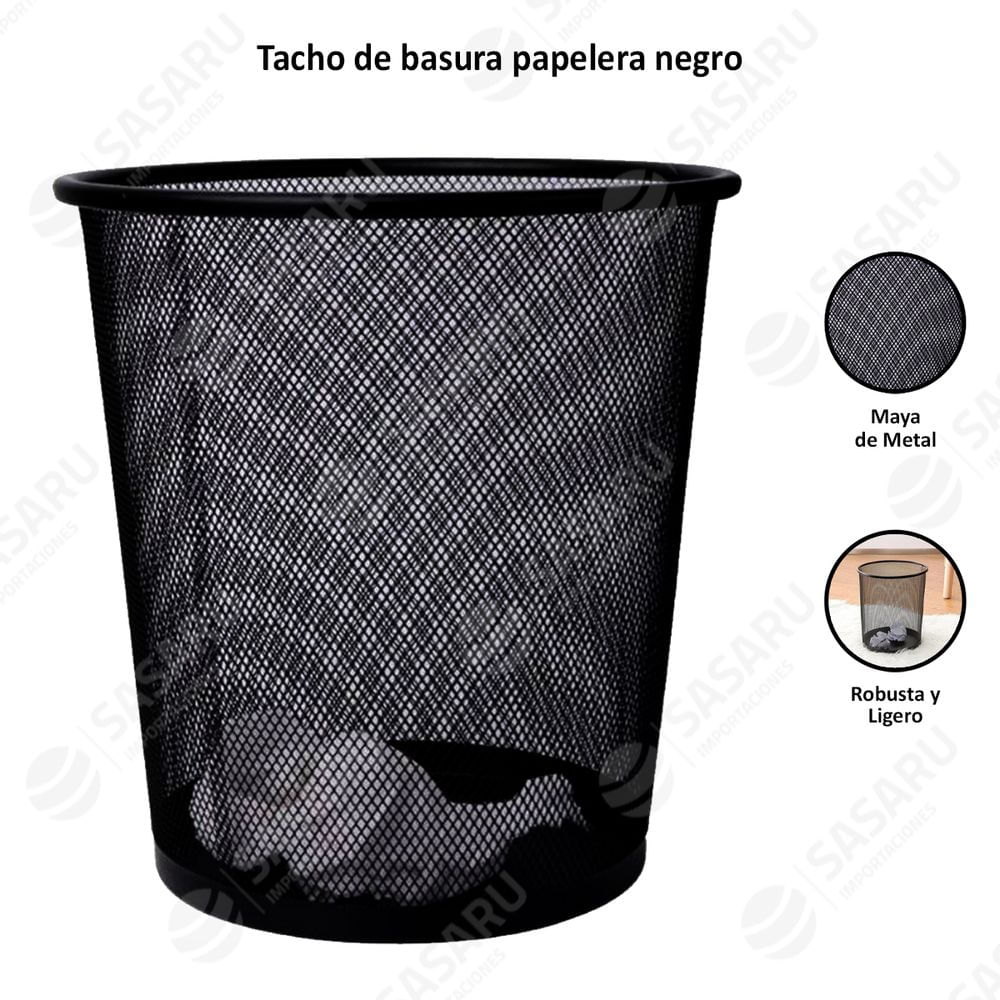 Tacho Papelera de Oficina Negro