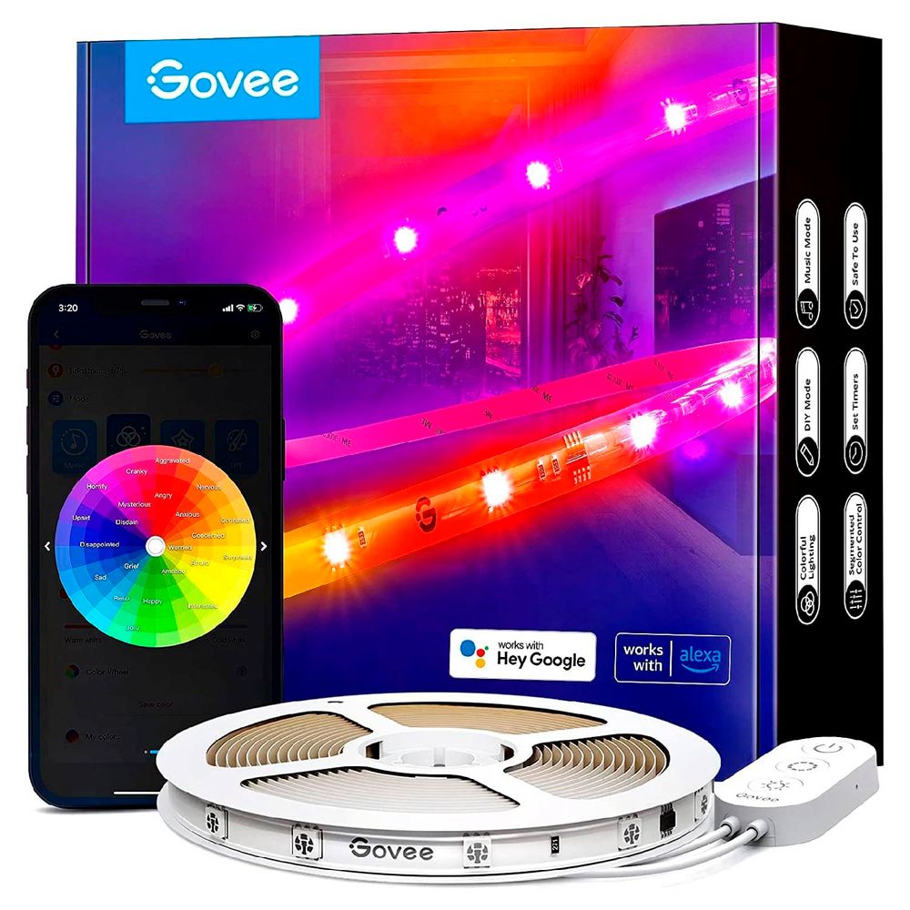 Tira Led Inteligente RGBIC PRO Govee de 5 Metros Wifi Compatible con Alexa y Google Home