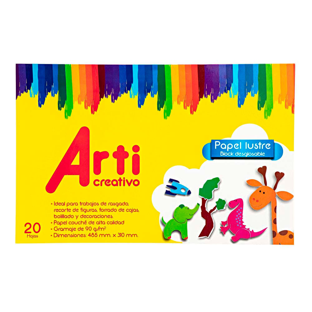 Papel Lustre ARTI CREATIVO A3 Block Desglosable 20 Hojas