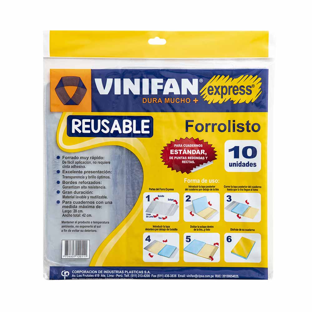 Forrolisto VINIFAN Express A4 Transparente Bolsa 10un