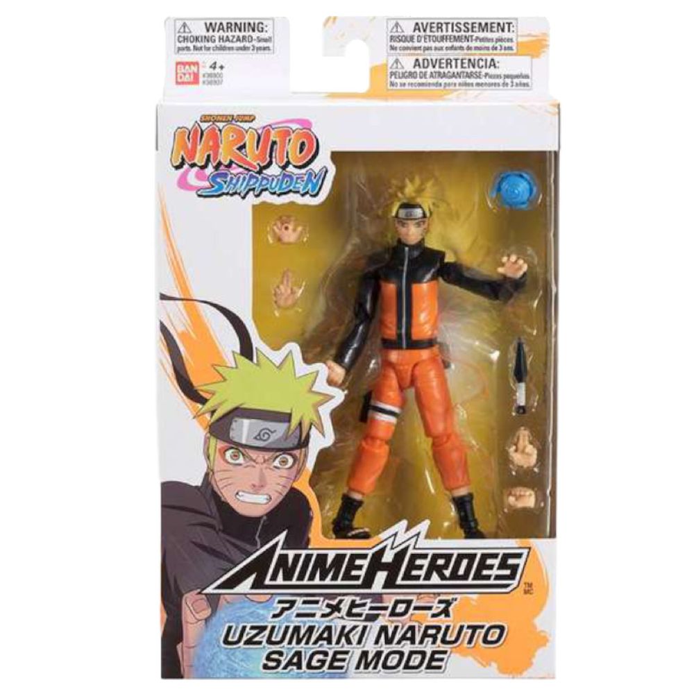 Boneco Bandai Naruto Uzumaki Anime Heroes Naruto Shippuden - Barra Rey