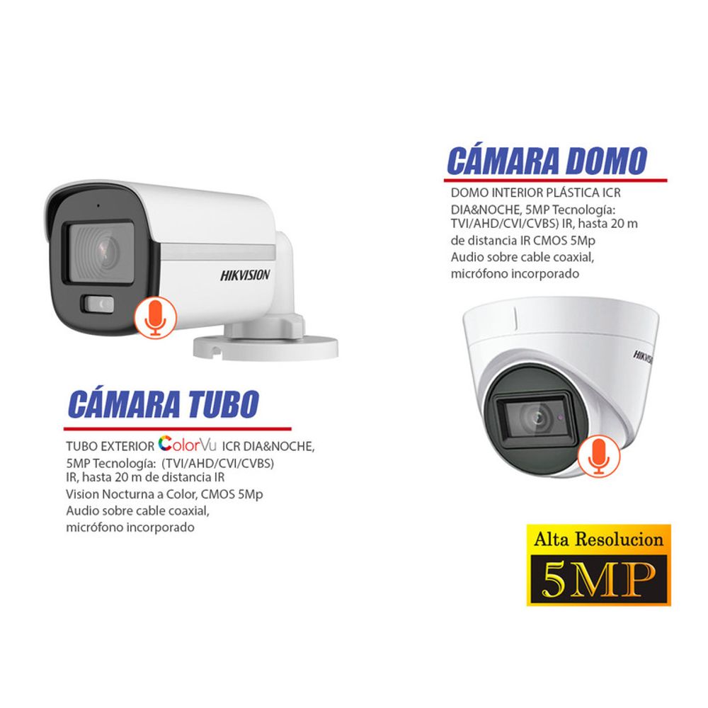 Kit Seguridad Hikvision 4 Camaras Vision Nocturna A Color !!