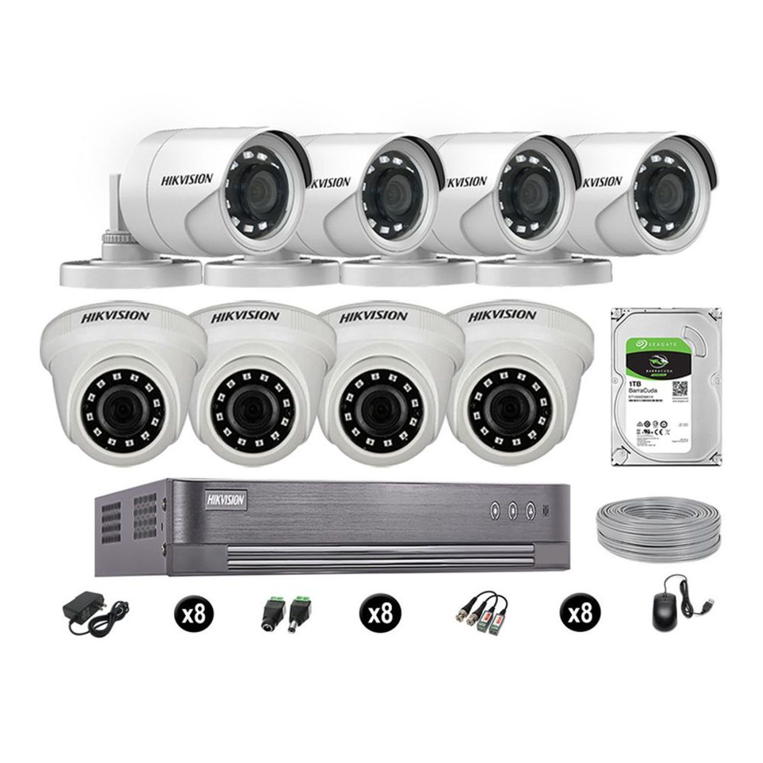 Sistema De 6 Camaras Vigilancia 1080P Seguridad Para Casa Exterior Con  Disco 1TB