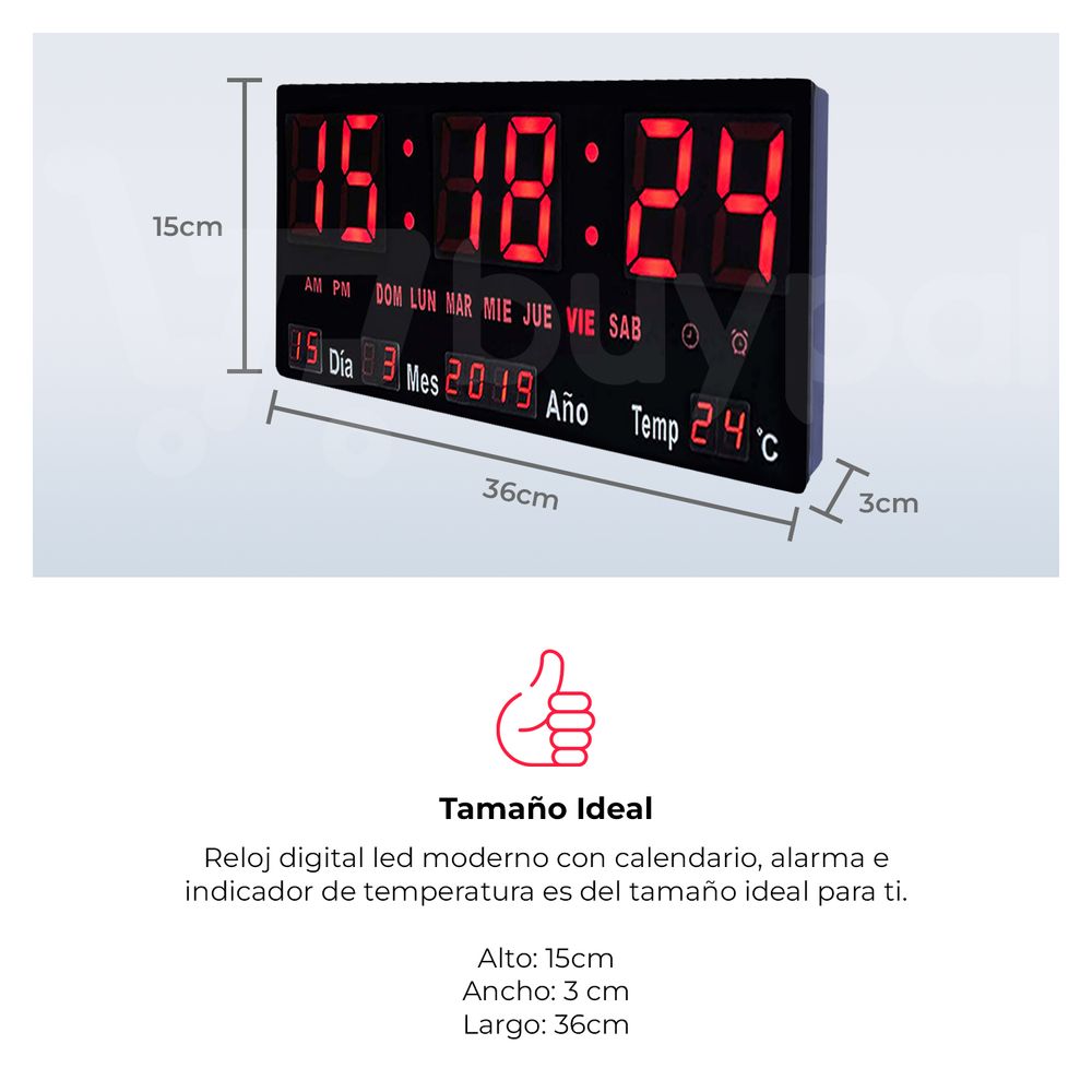Reloj Digital De Pared Calendario Hora C° I Oechsle - Oechsle