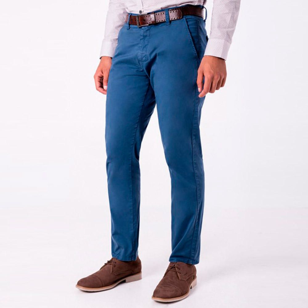 Pantalon azul electrico discount hombre