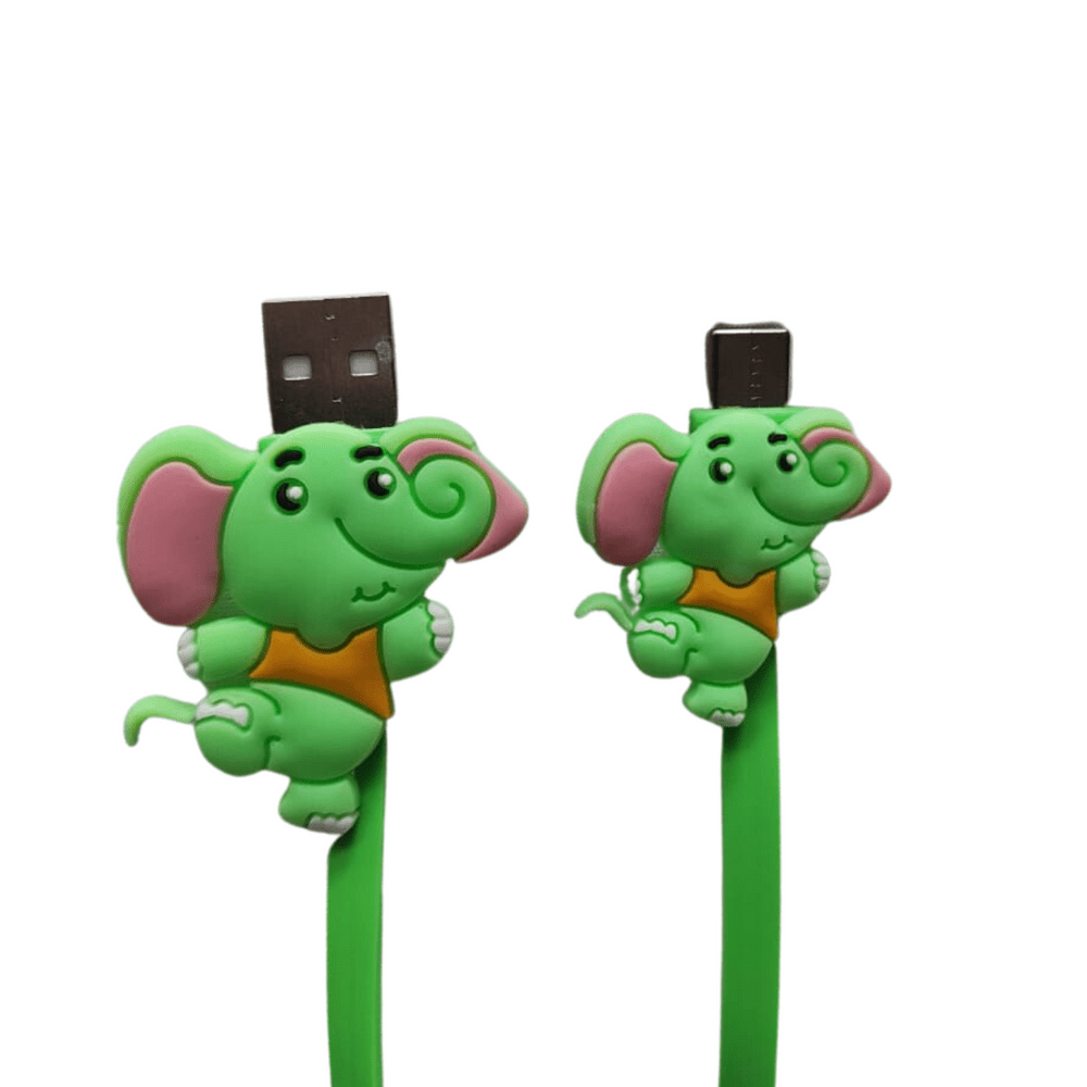 Cable Cargador Tipo USB-C Elefante Verde