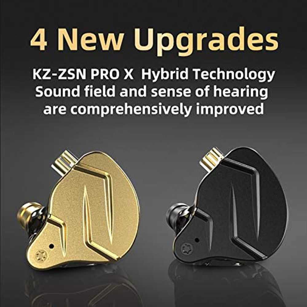 Audifonos KZ ZSN PRO X Gamer Hifi Cable con Micrófono Dorado I Oechsle -  Oechsle