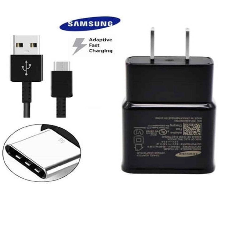 Cargador Samsung Original 15W Carga Rapida + Cable Usb Tipo C Color Negro