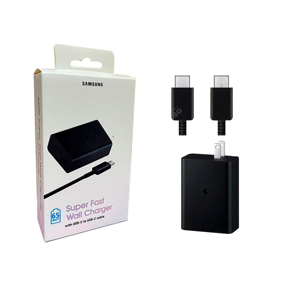 Cargador Generico Compatible con Samsung 65W Carga Super Rapida - Negro