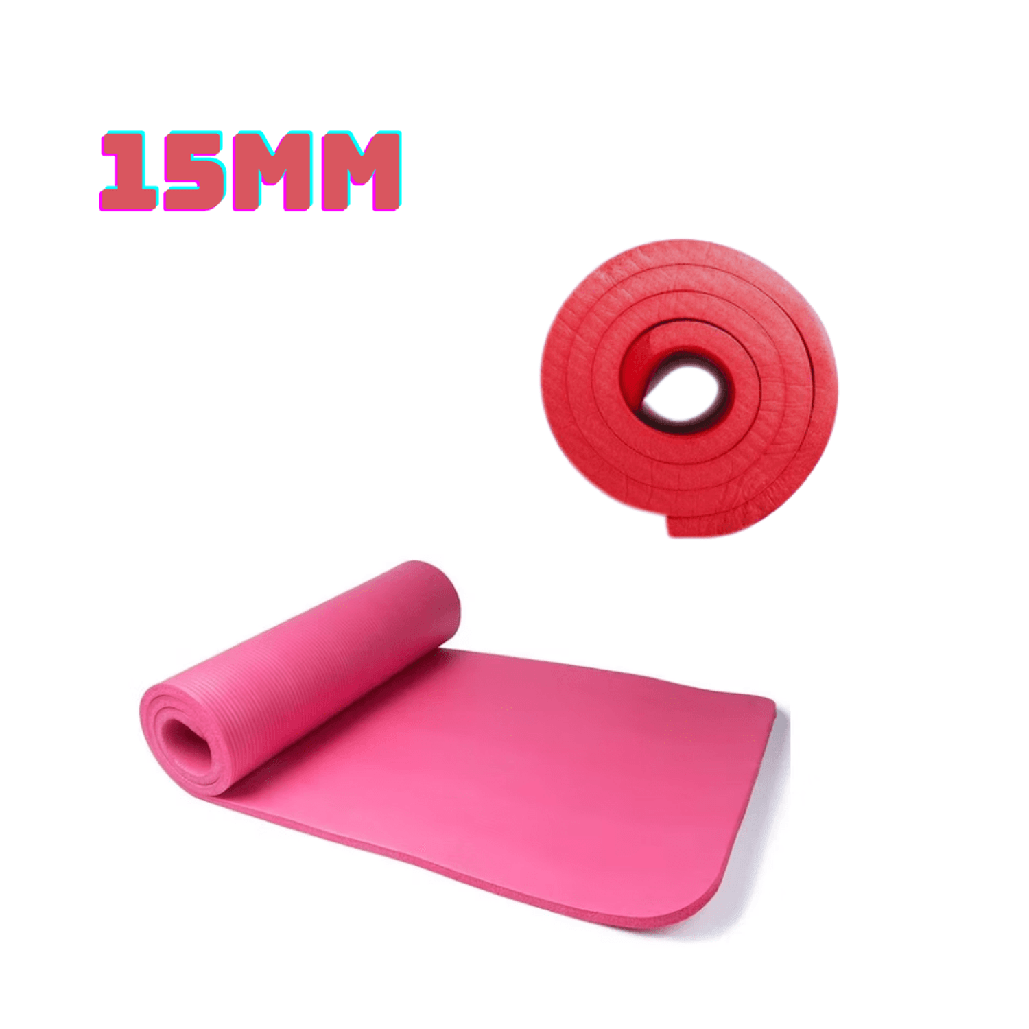 Mat de Yoga Pilates 15 mm con Elástico Portátil - Rosado I Oechsle - Oechsle