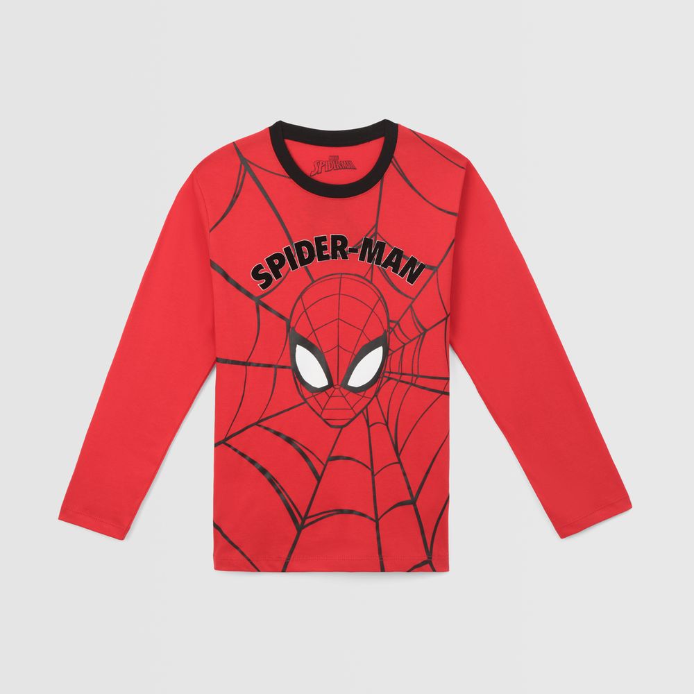 Polo Manga Larga Para Niño Spiderman Telaraña  - Oechsle