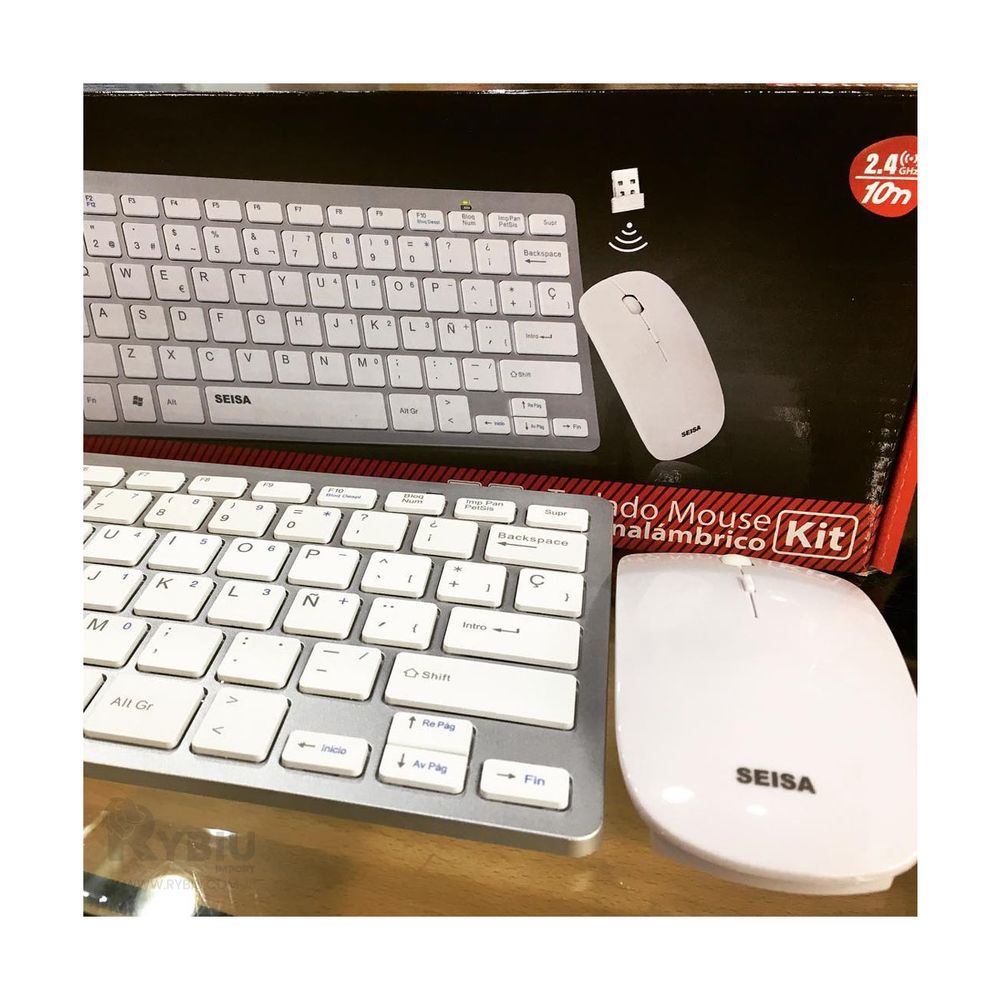 Teclado y Mouse Inalámbrico Blanco USB 2.4 GHz para Windows y Macbook I  Oechsle - Oechsle