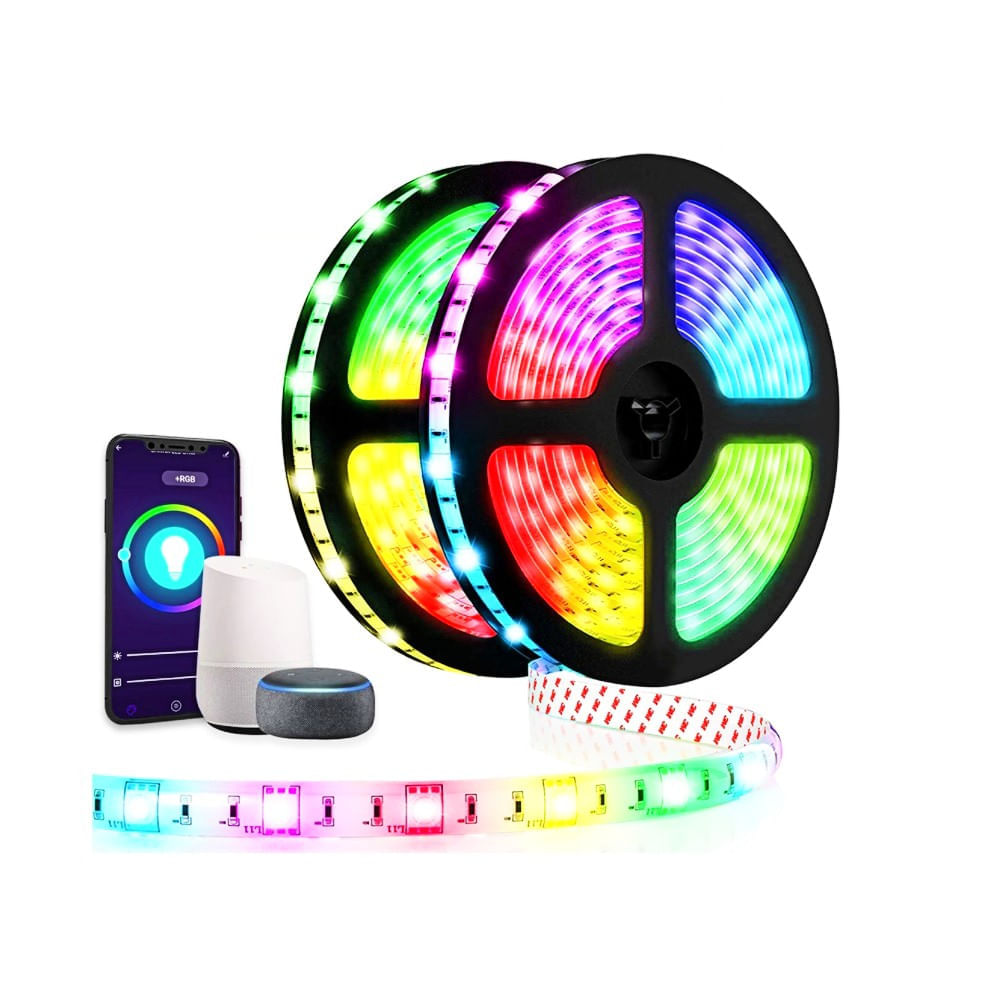 Tiras LED RGB WIFI  5M Inteligente Kit Luz Controlado por Celular