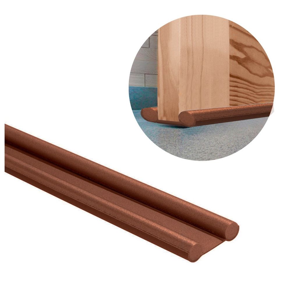 Burlete Flexible de Espuma 95cm Protección Sellado de Puerta Marrón